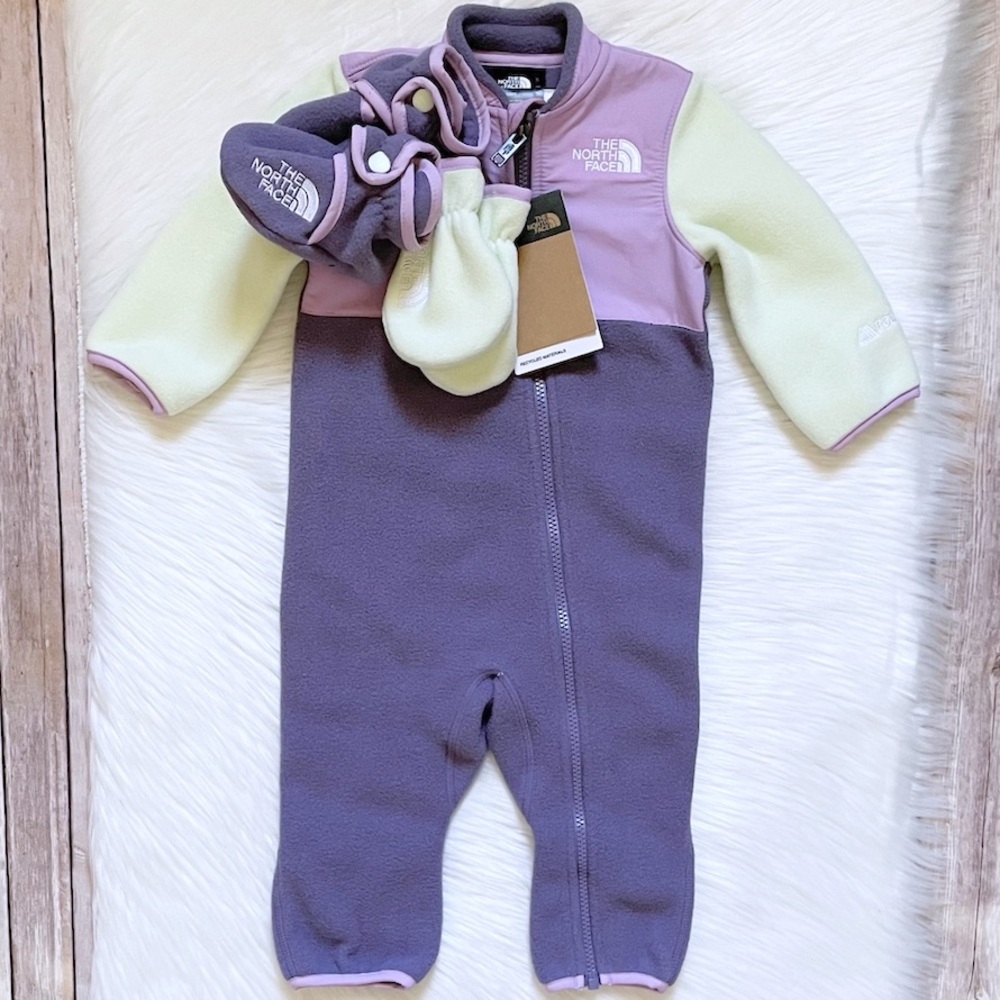 The North Face Baby Denali One-Piece Set With Mittens And Booties